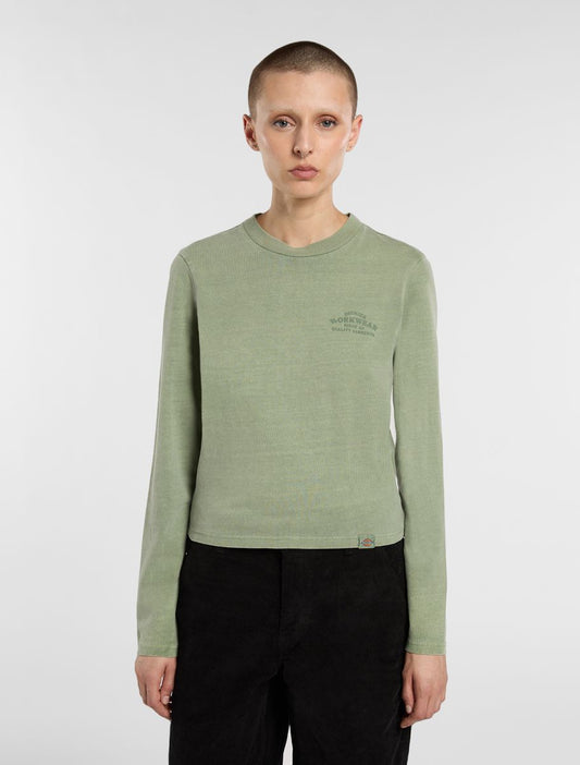 T-shirt Christiana a manica lunga verde