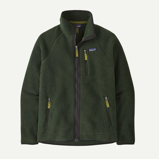 Giacca Retro in pile full zip verde