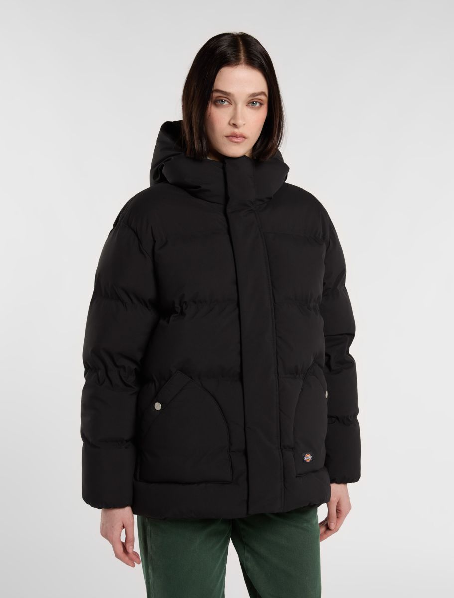 Piumino Eagleville puffer con cappuccio nero