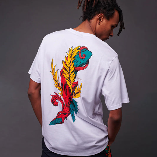 T-Shirt Asso di bastoni bianco