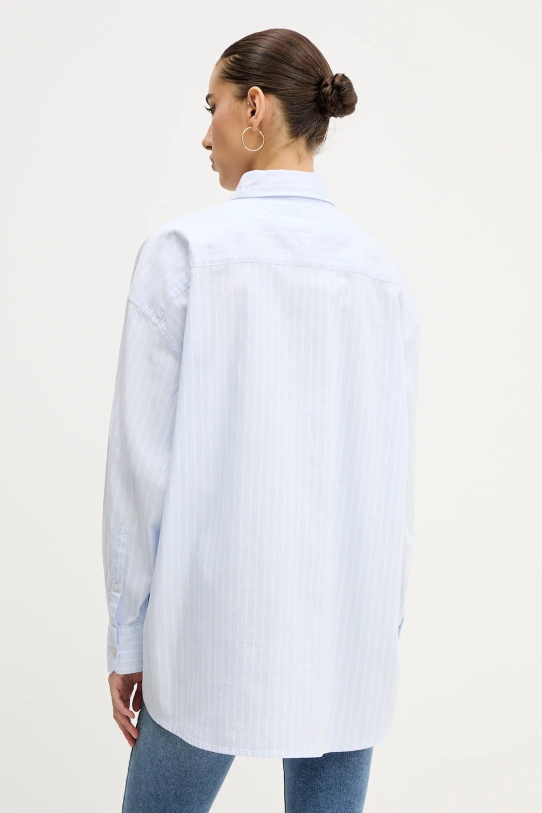 Camicia Okford a righe blu chiaro