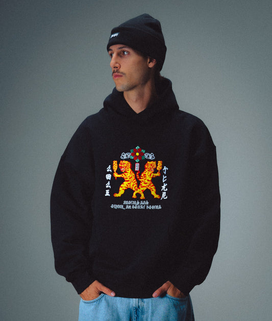 Felpa Baiju embrodery con cappuccio nero