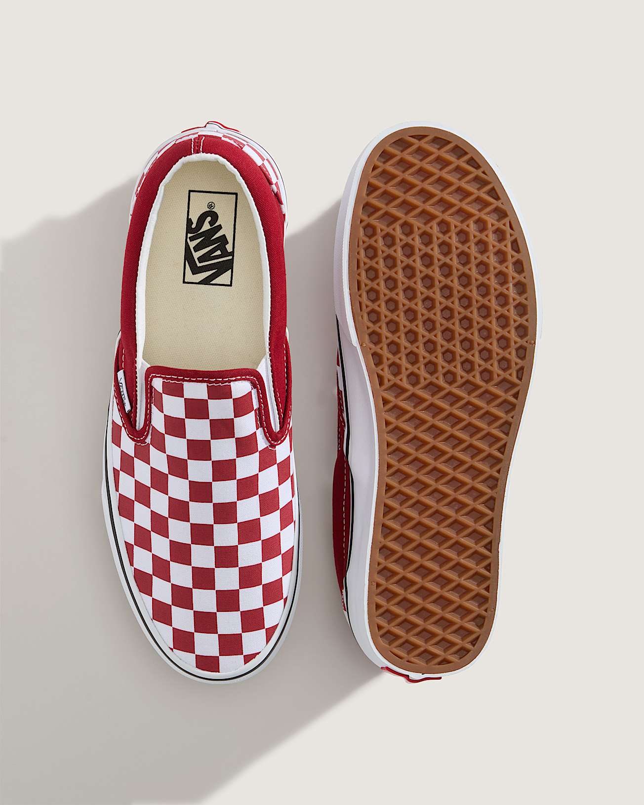 Vans Classic Slip-On checkerboard scacchi rosso