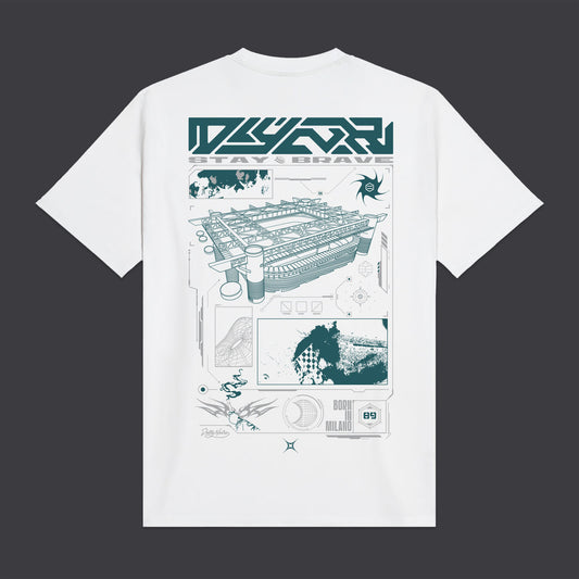 T-Shirt Sci-fi stadium bianco