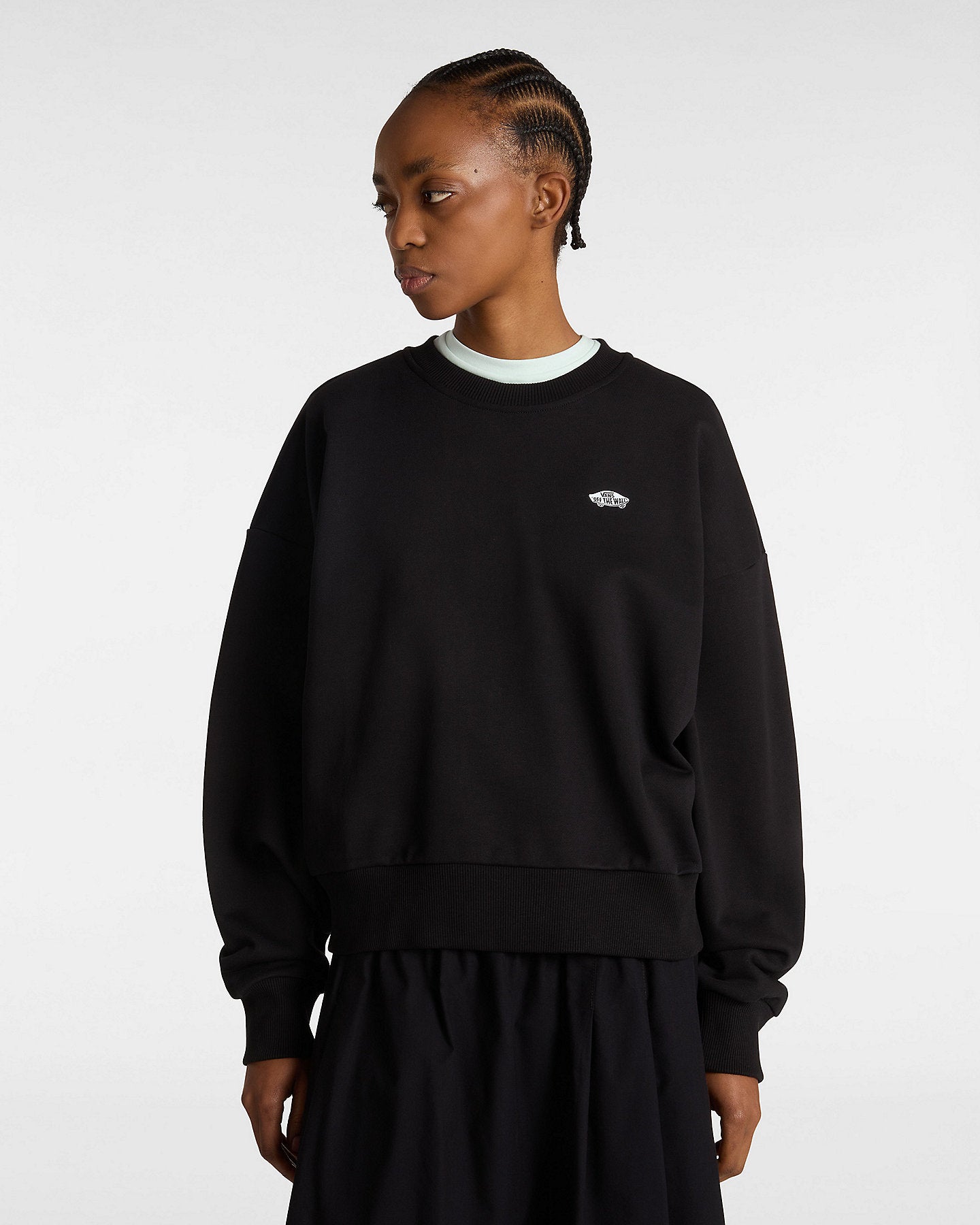 Felpa Style 76 girocollo nero