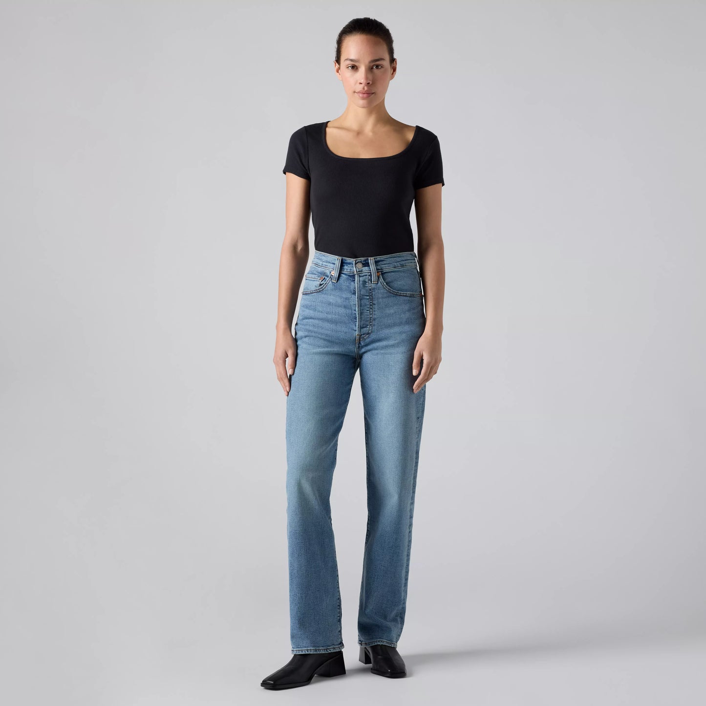 Jeans Ribcage straight denim blu