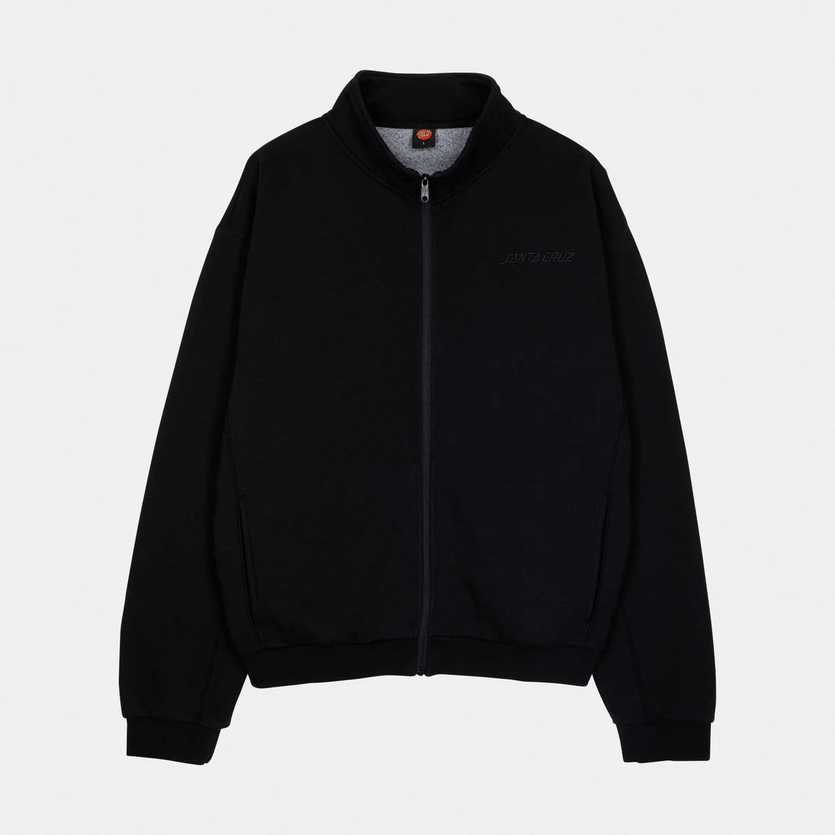 Felpa Team track full zip girocollo nero