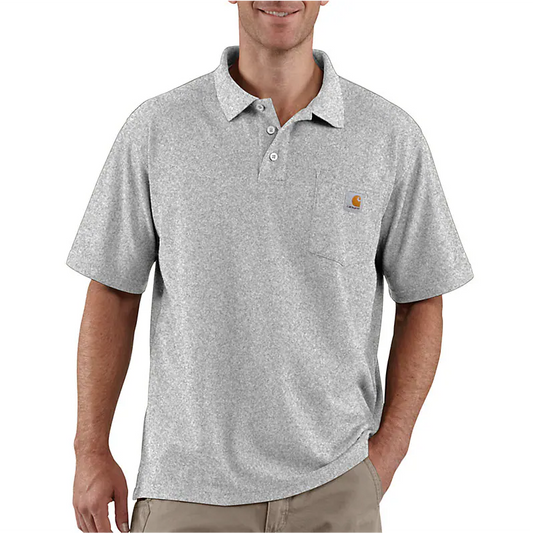 T-Shirt Polo con taschino grigio