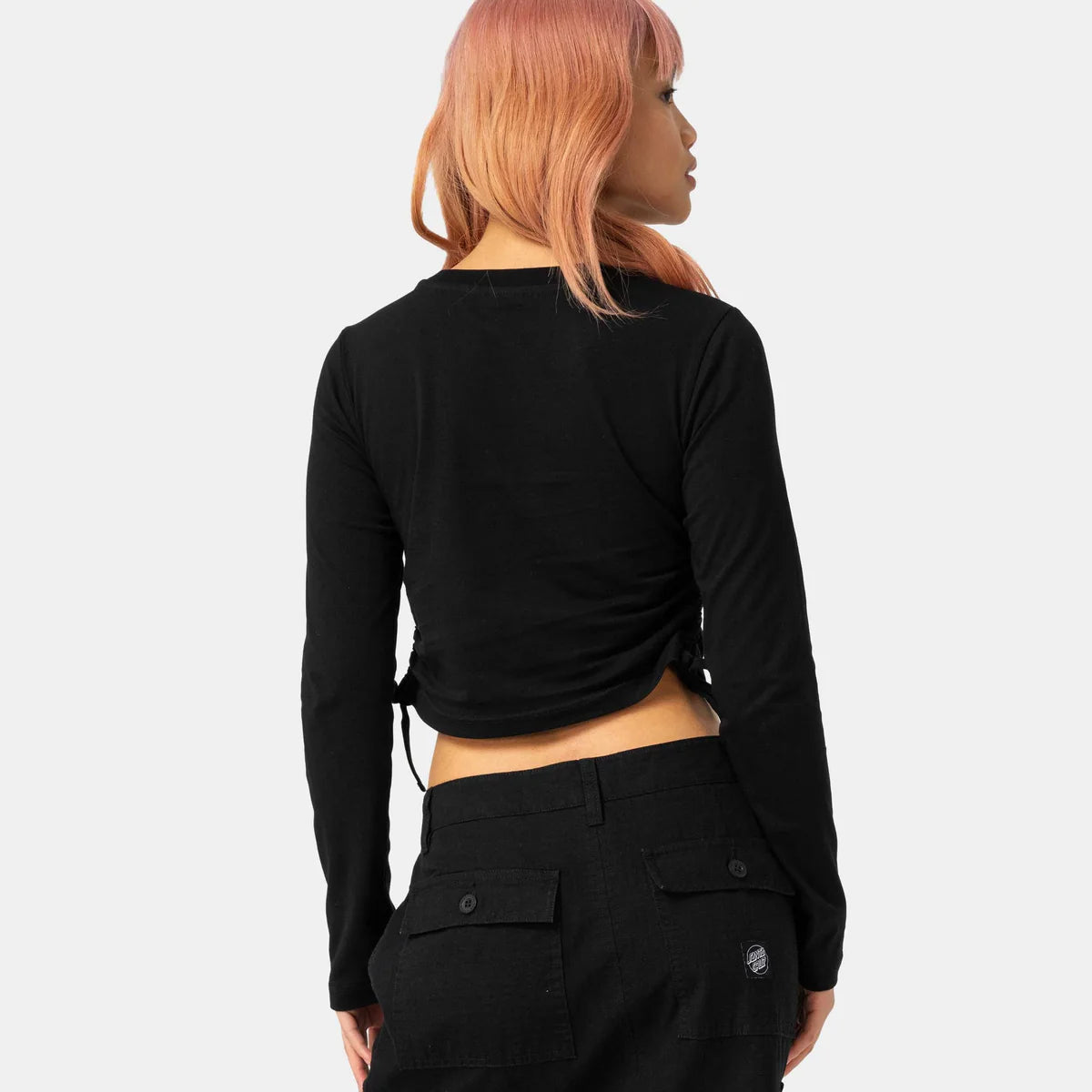 T-shirt Love script a manica lunga nero