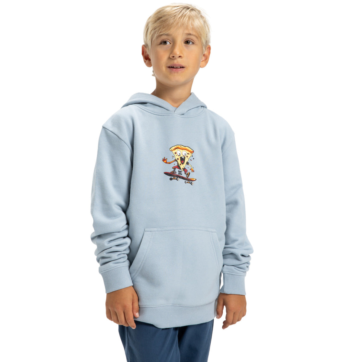 Felpa Hot slice con cappuccio celeste - 8/16 ANNI