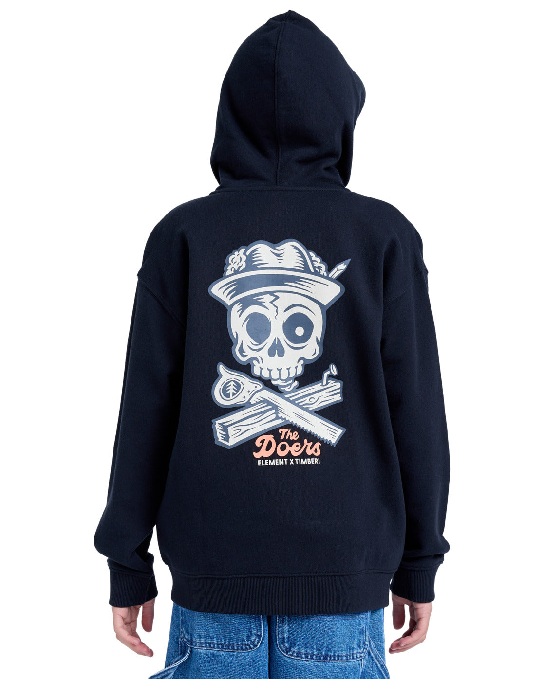 Felpa Timber cross cut full zip con cappuccio nero - 8/16 ANNI