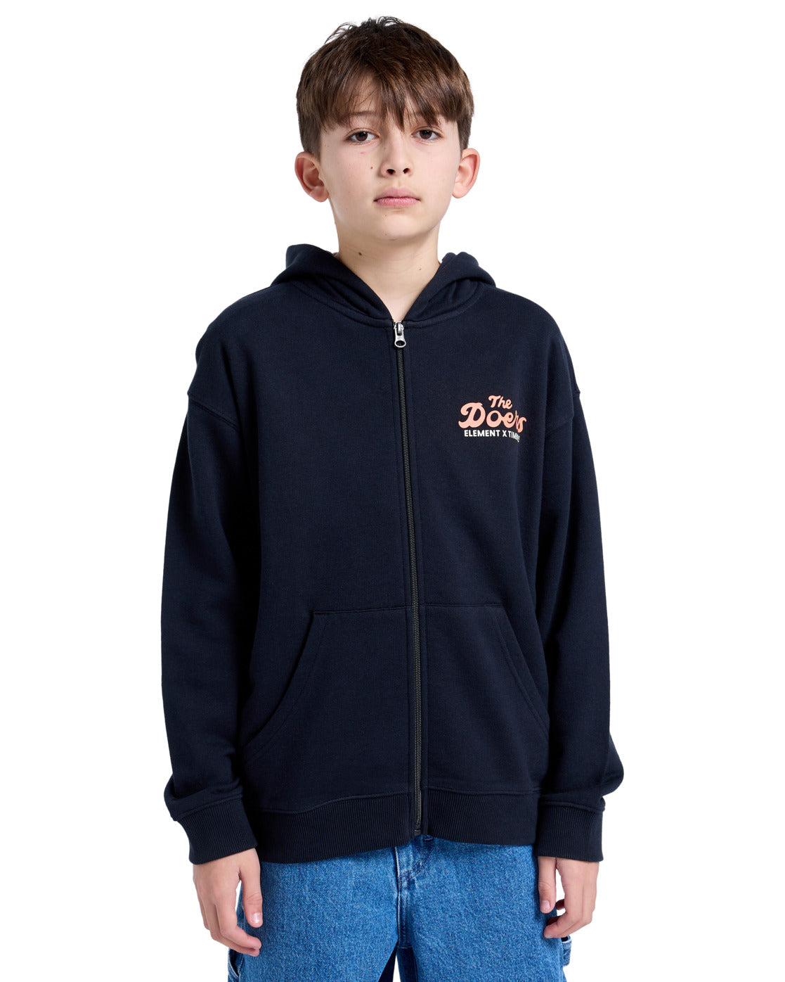 Felpa Timber cross cut full zip con cappuccio nero - 8/16 ANNI