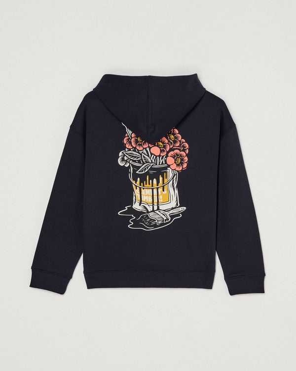 Felpa Timber flower con cappuccio nero - 8/16 ANNI