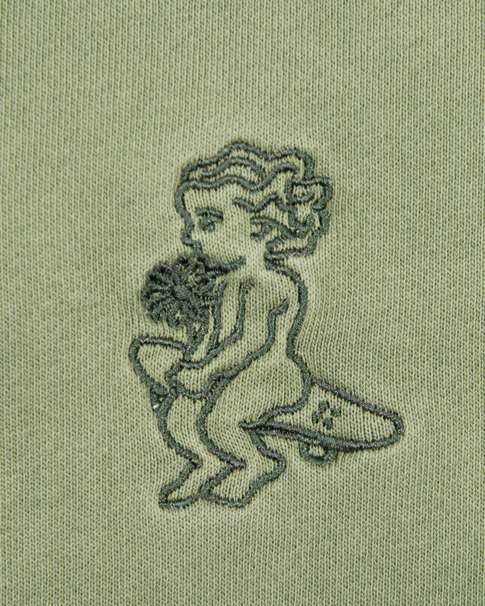 Felpa Icon flower girocollo verde