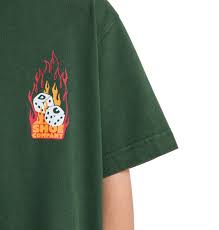 T-Shirt Burning dice verde - 8/16 ANNI