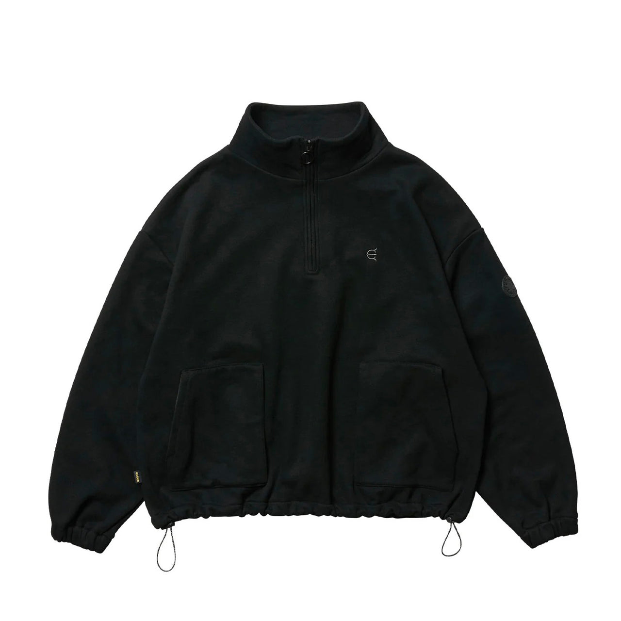 Felpa Mind land in micropile full zip girocollo nero