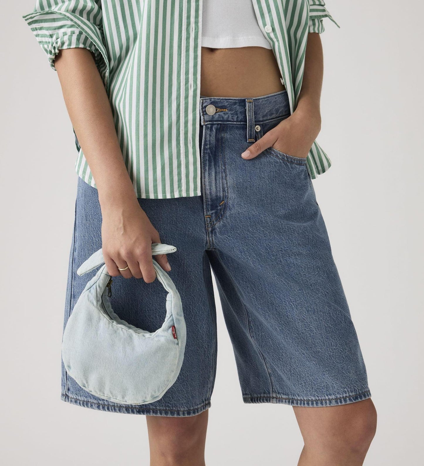 Borsa Baby Brooklyn in denim chiaro