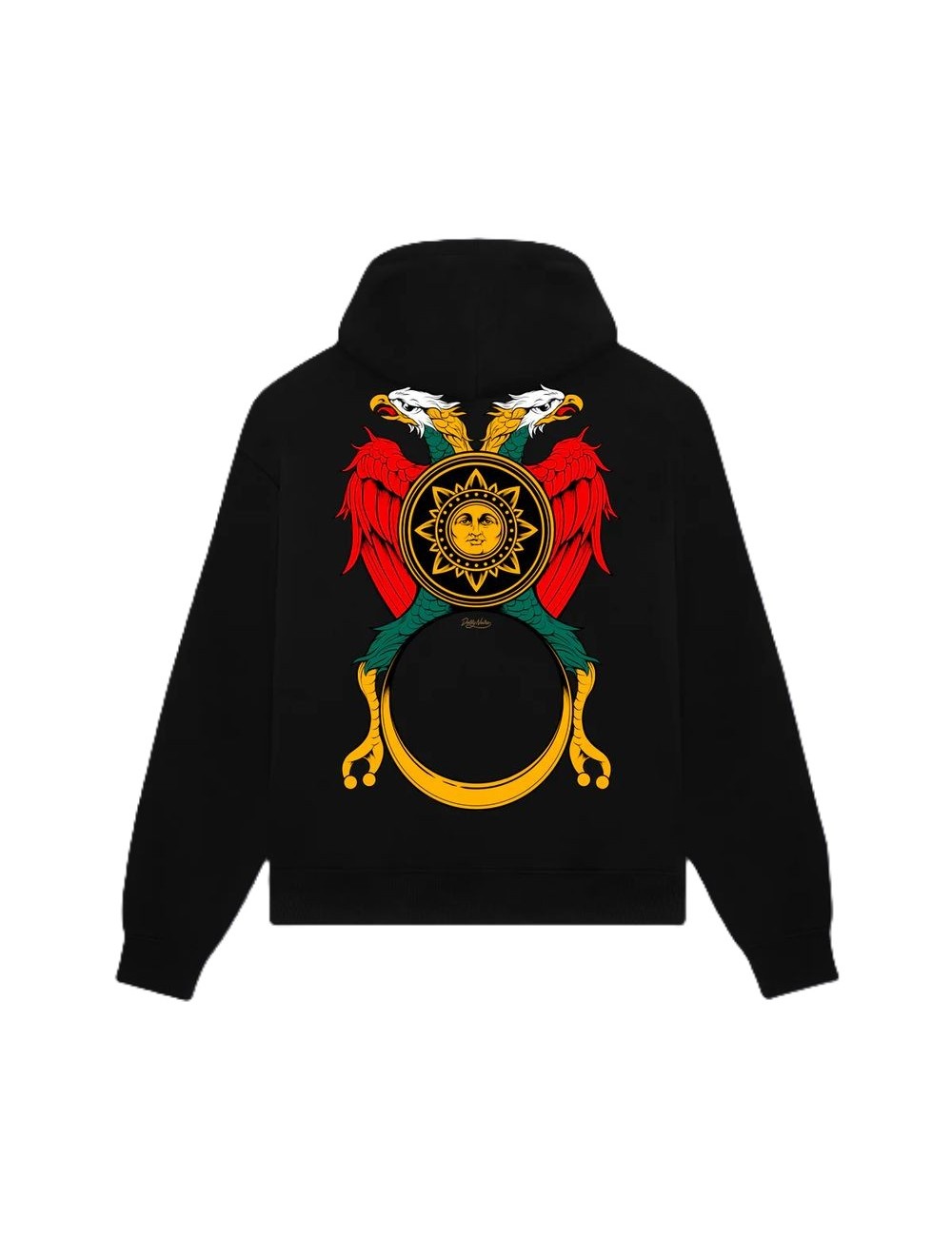 Felpa Asso di denari con cappuccio nero