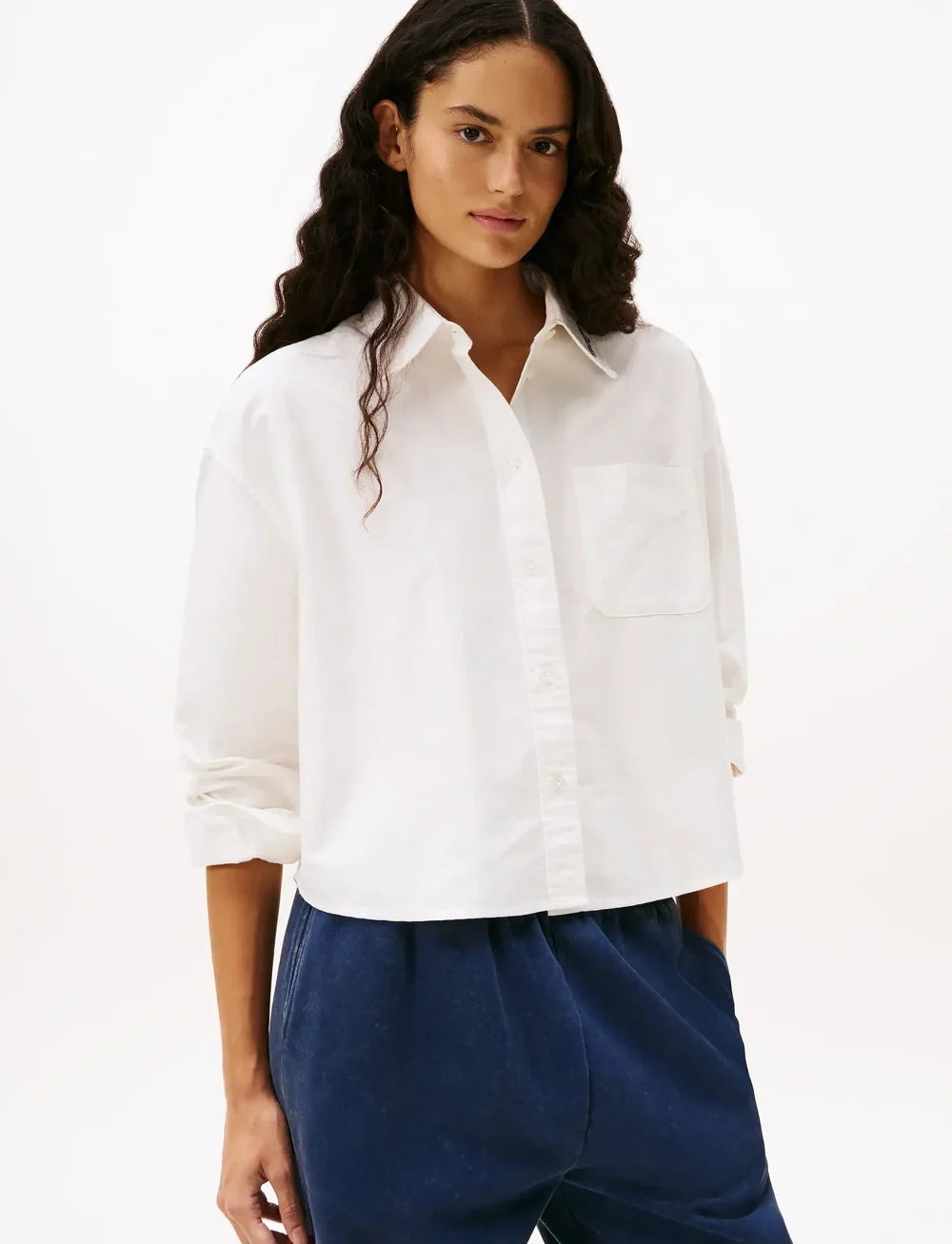 Camicia Okford crop bianco