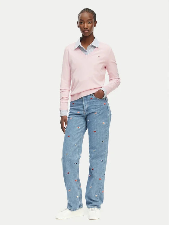 Jeans Layra slim con bandierine